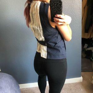 Linen Vest with Gold Details - Cynthia Steffe